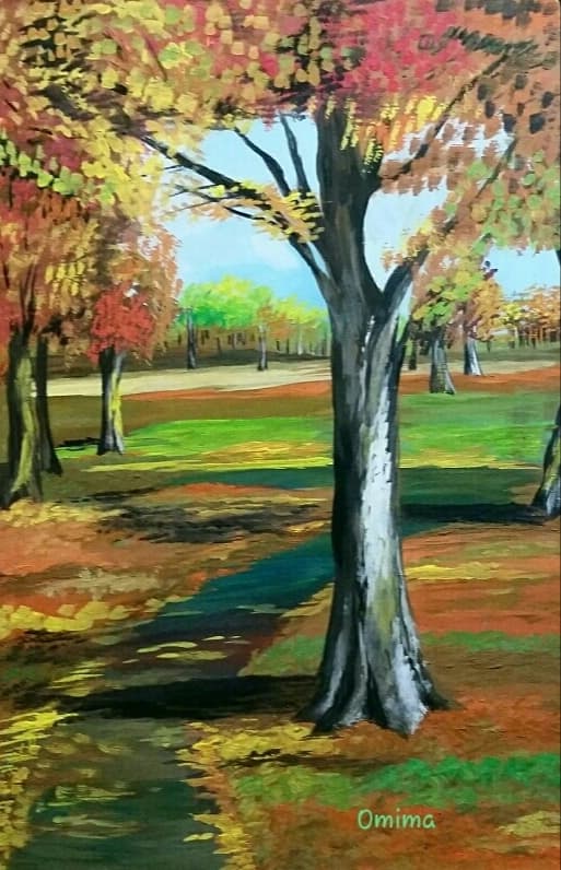 Long Shadows, acrylic on canvas, by Omima Aboelnasr