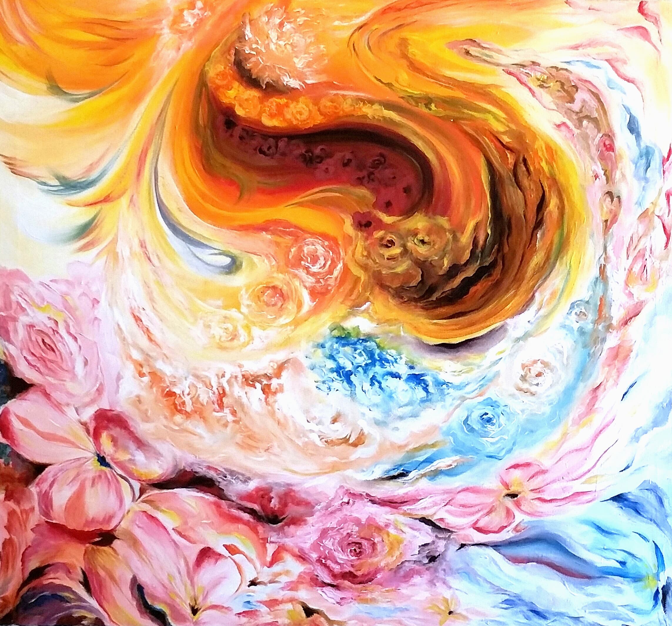 The Spiral, acrylic on canvas, by Omima Aboelnasr
