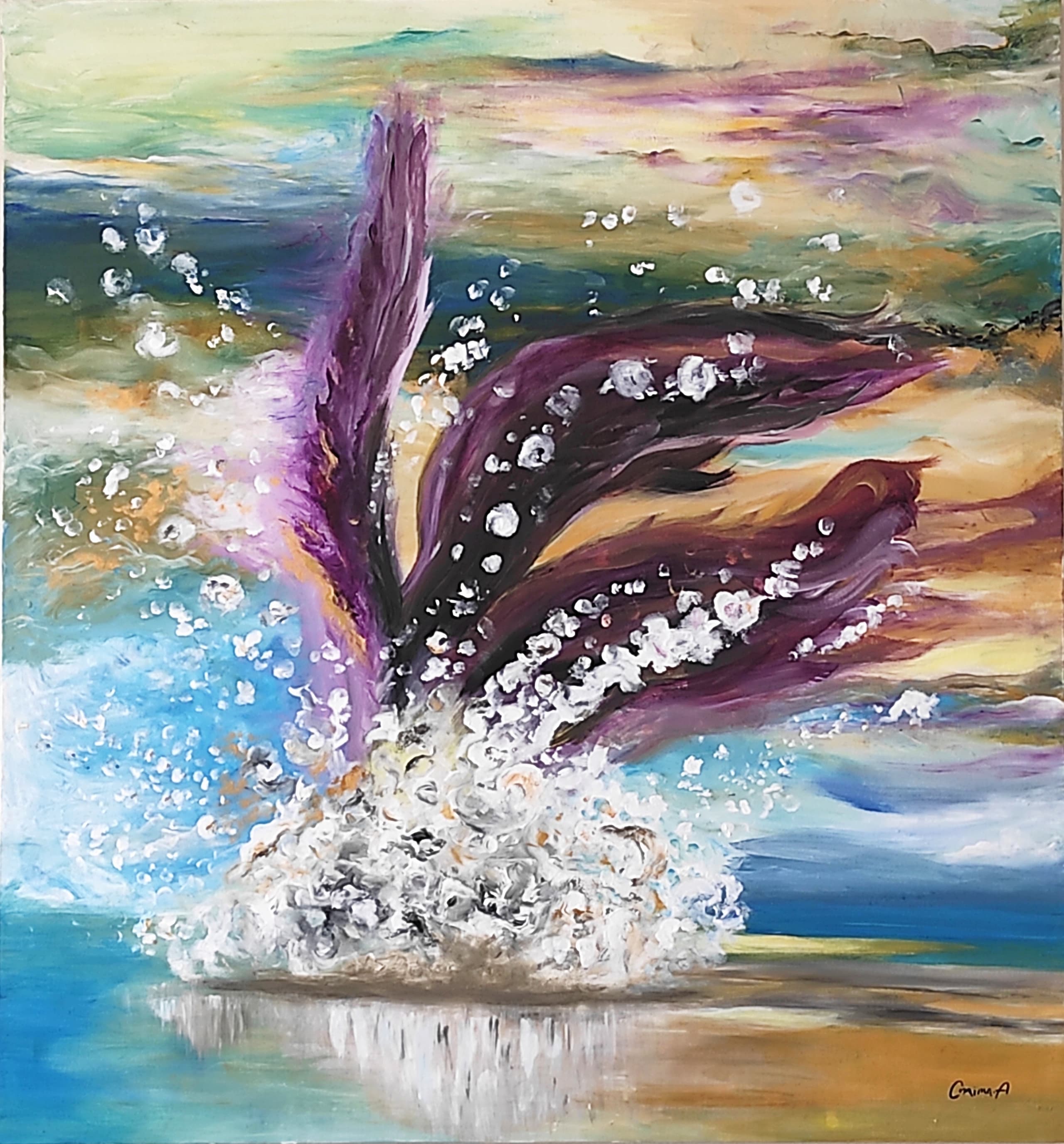 The Splash, acrylic on canvas, by Omima Aboelnasr