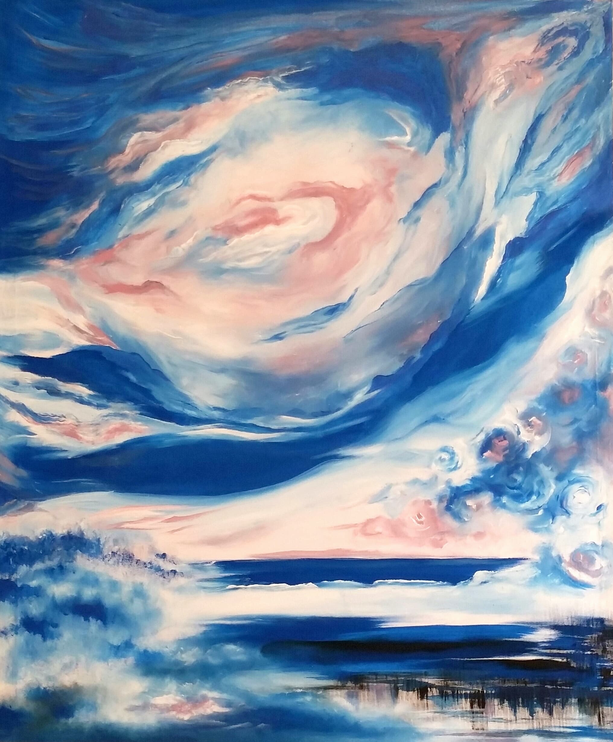 Sky in Motion, acrylic on canvas, by Omima Aboelnasr