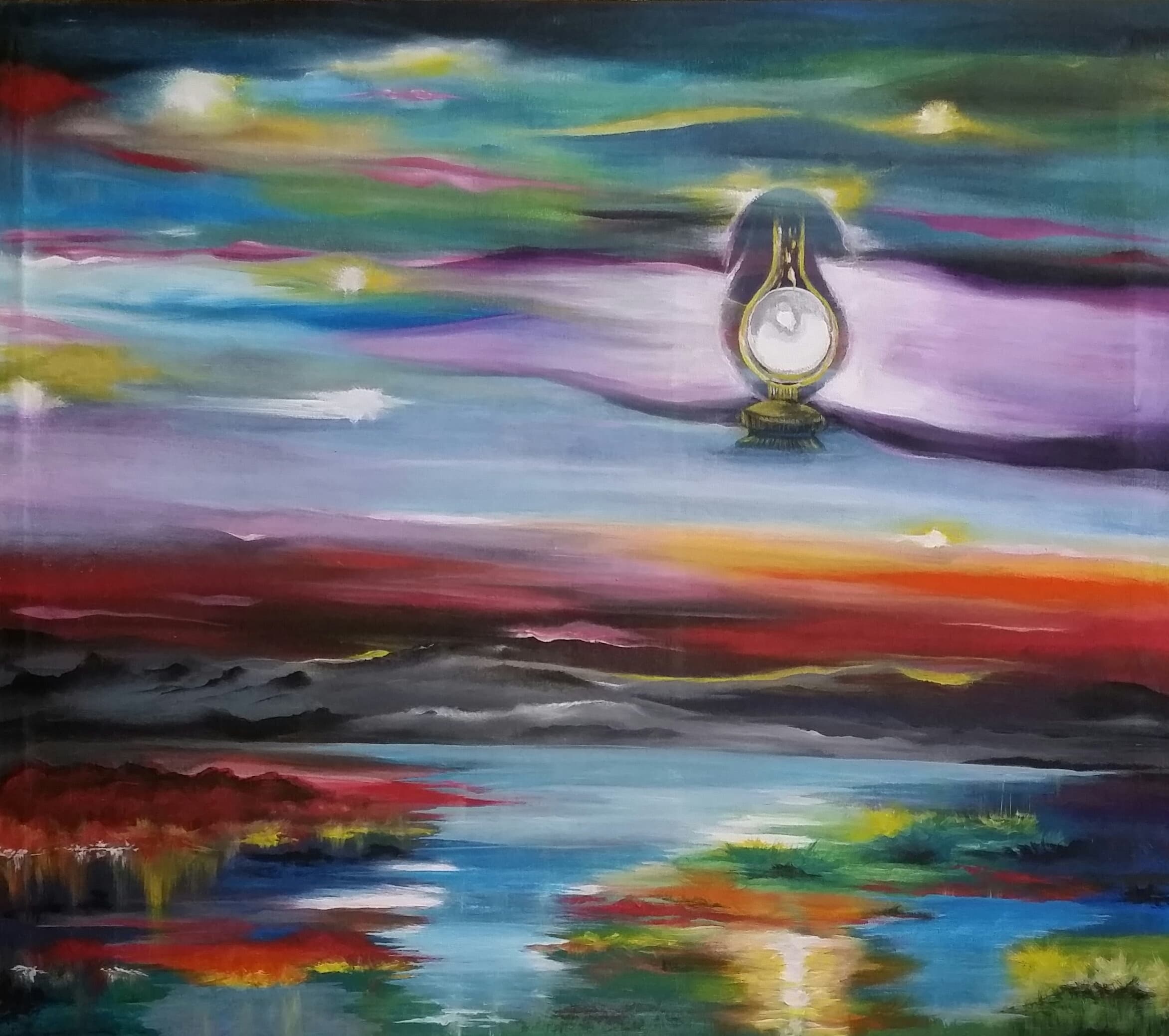 The Lantern, acrylic on canvas, by Omima Aboelnasr