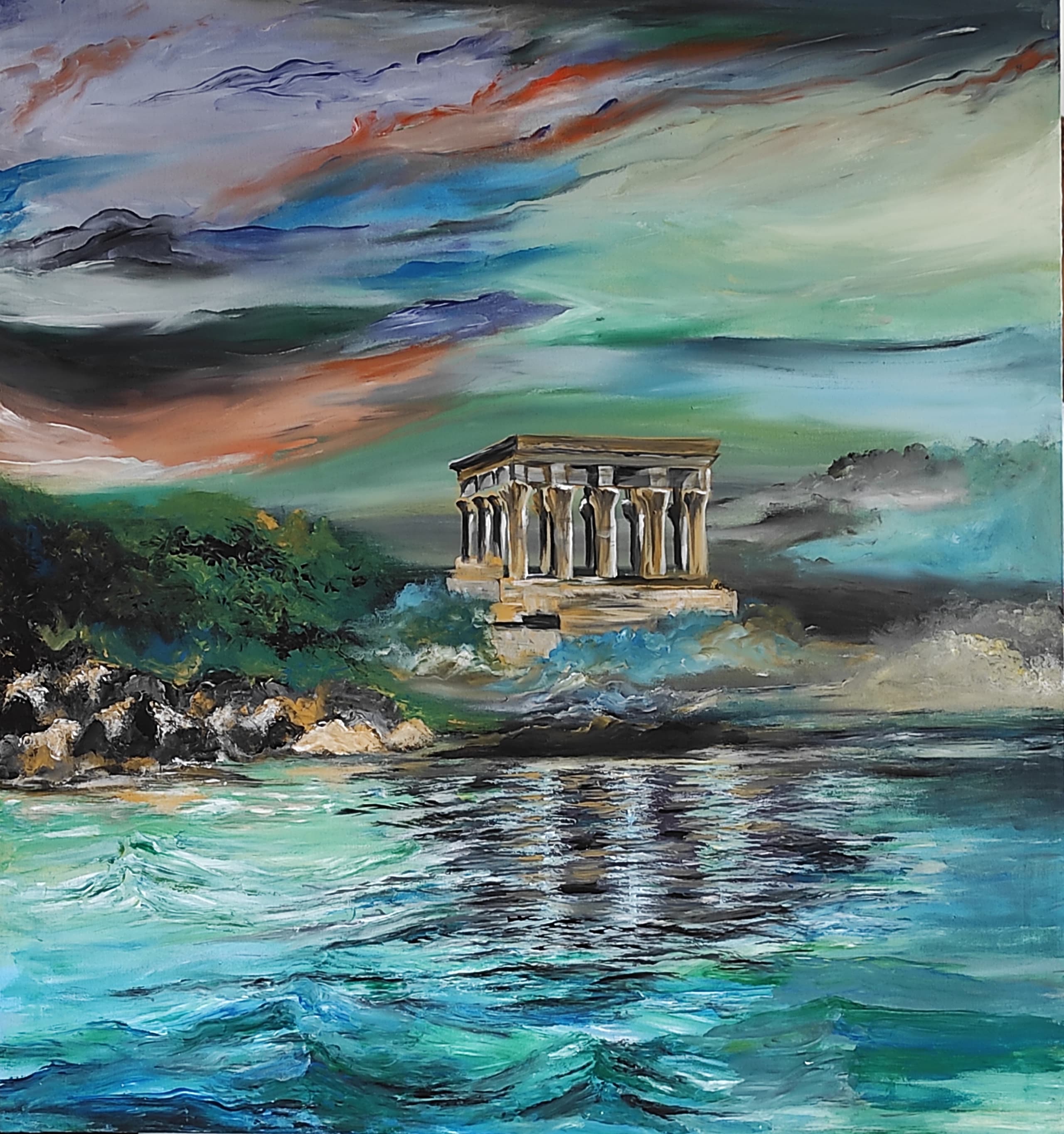 Philae, acrylic on canvas, by Omima Aboelnasr