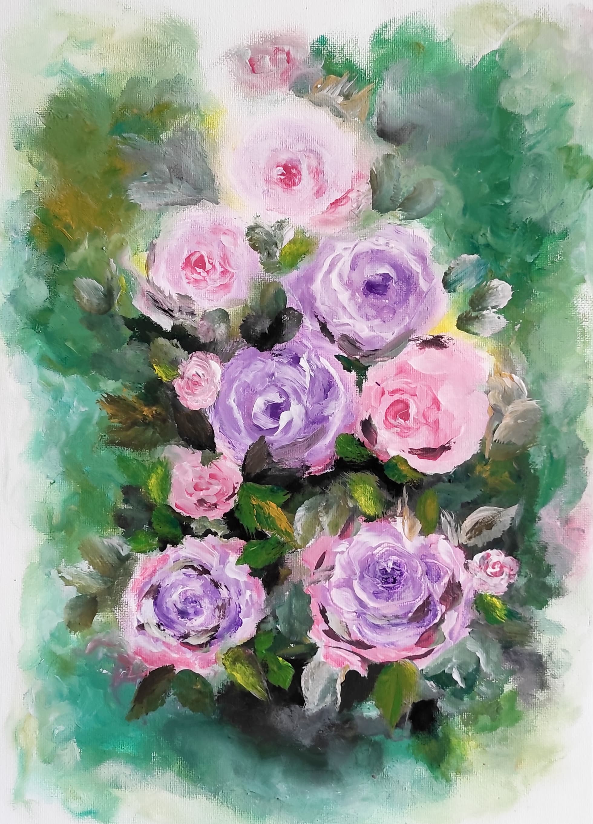 Evergreen, acrylic on canvas, by Omima Aboelnasr