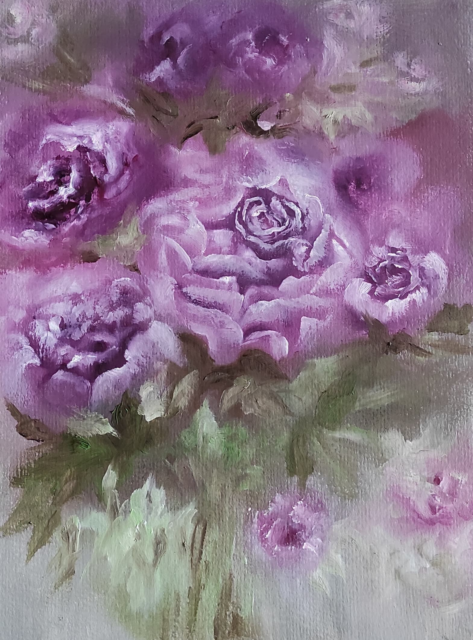 Lavender Veil, acrylic on canvas, by Omima Aboelnasr
