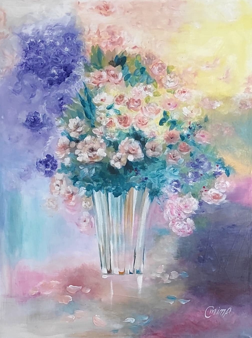 Opaline, acrylic on canvas, by Omima Aboelnasr