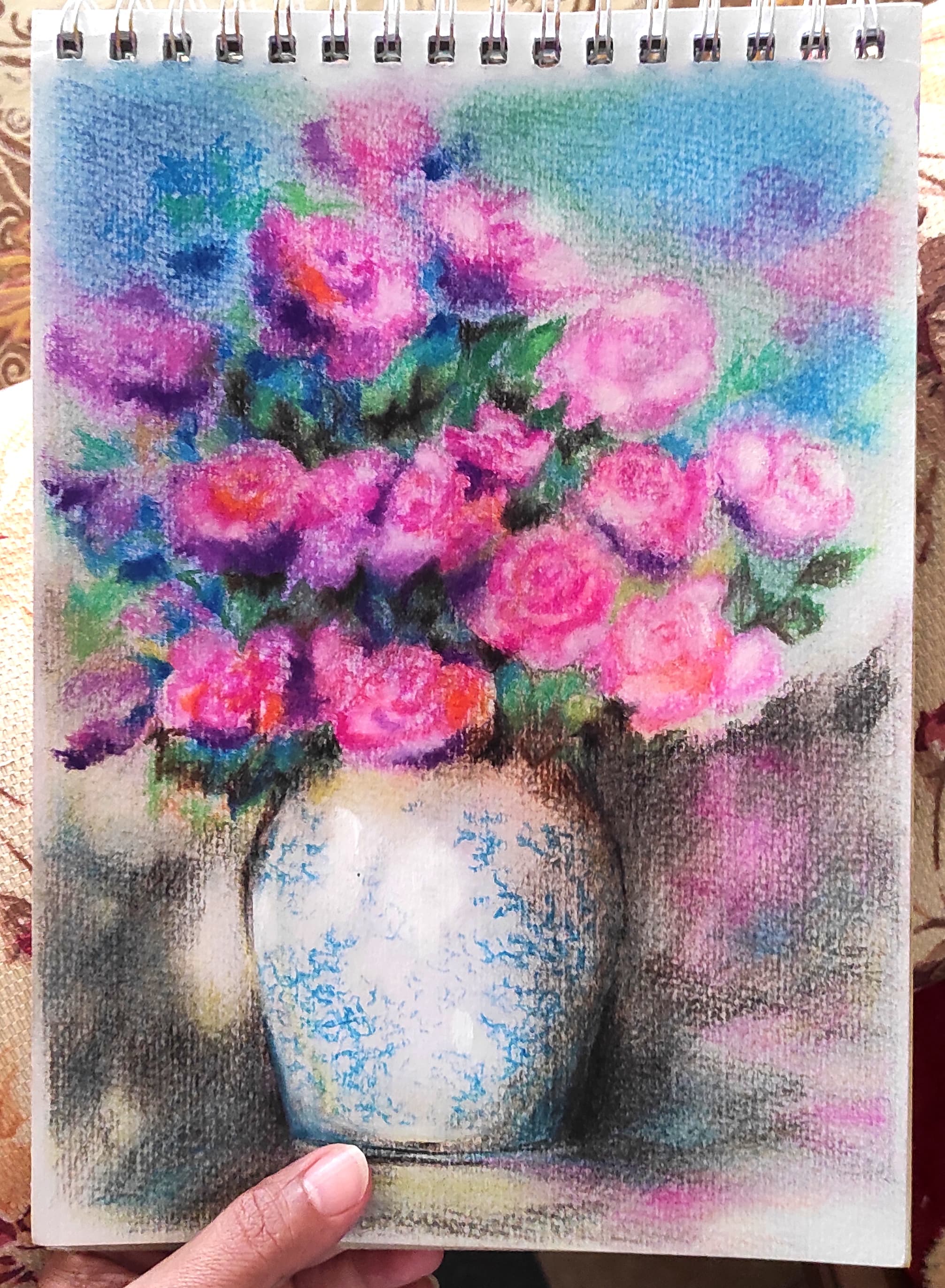 Porcelain, pastel and colored pencil on paper, by Omima Aboelnasr