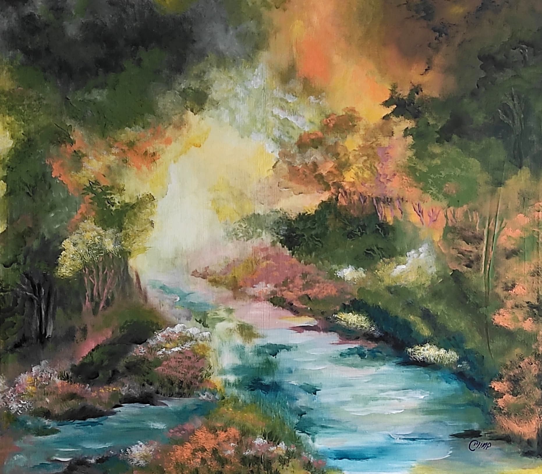 Into the Woods, acrylic on canvas, by Omima Aboelnasr