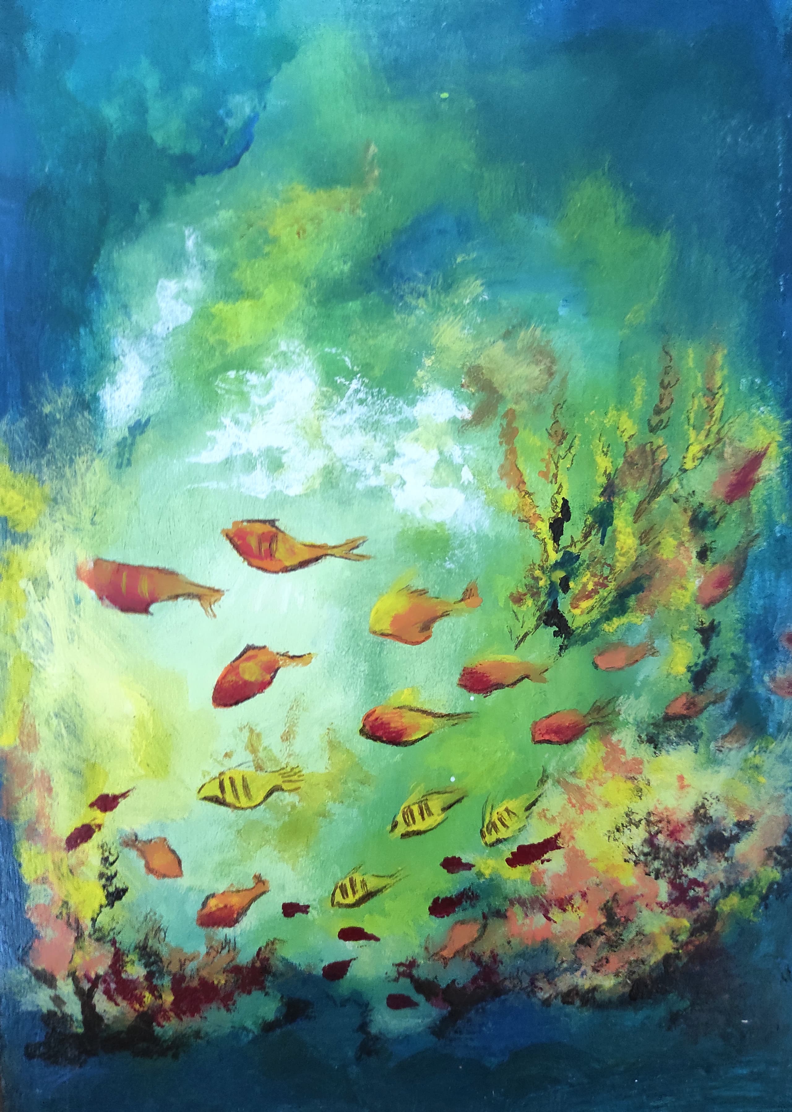 The Shoal, acrylic on canvas, by Omima Aboelnasr