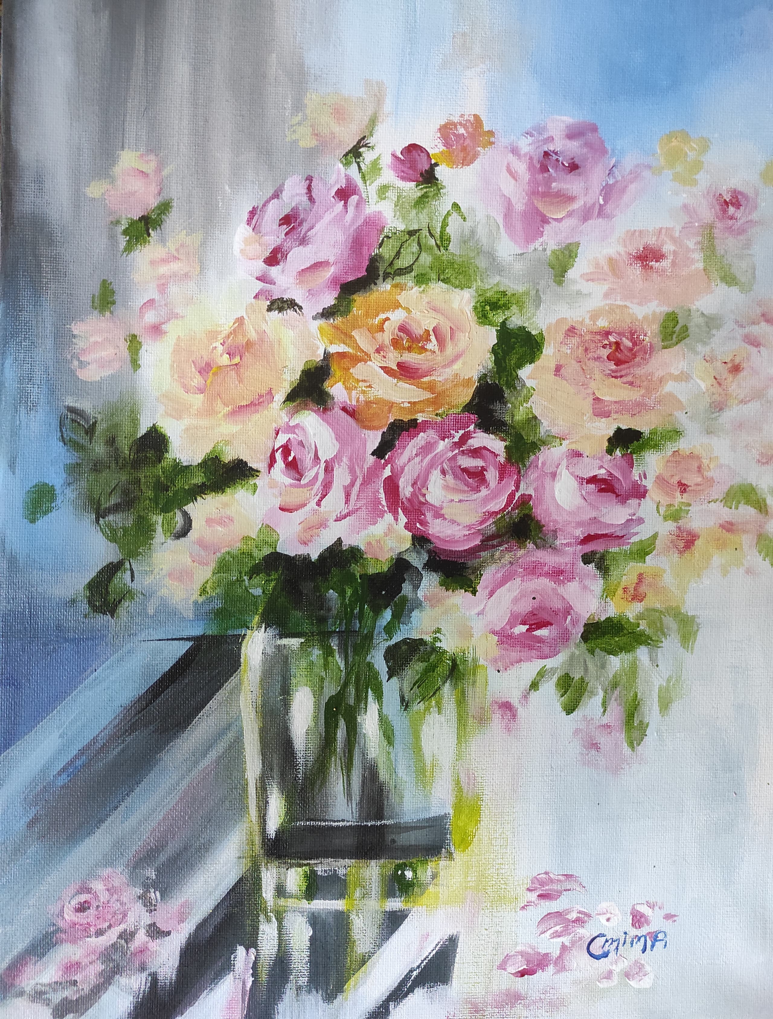 Window Light, acrylic on canvas, by Omima Aboelnasr