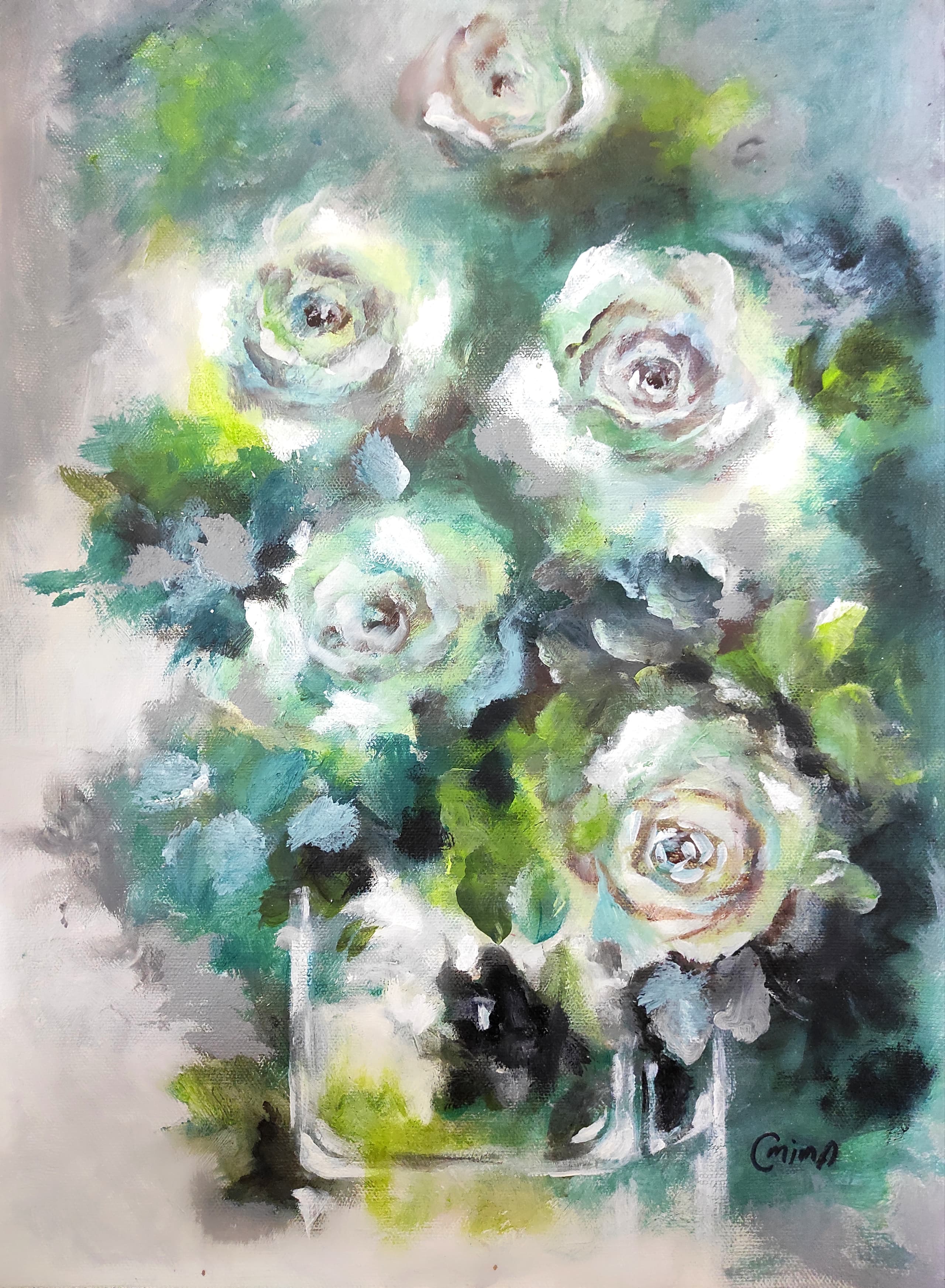 Frost, acrylic on canvas, by Omima Aboelnasr