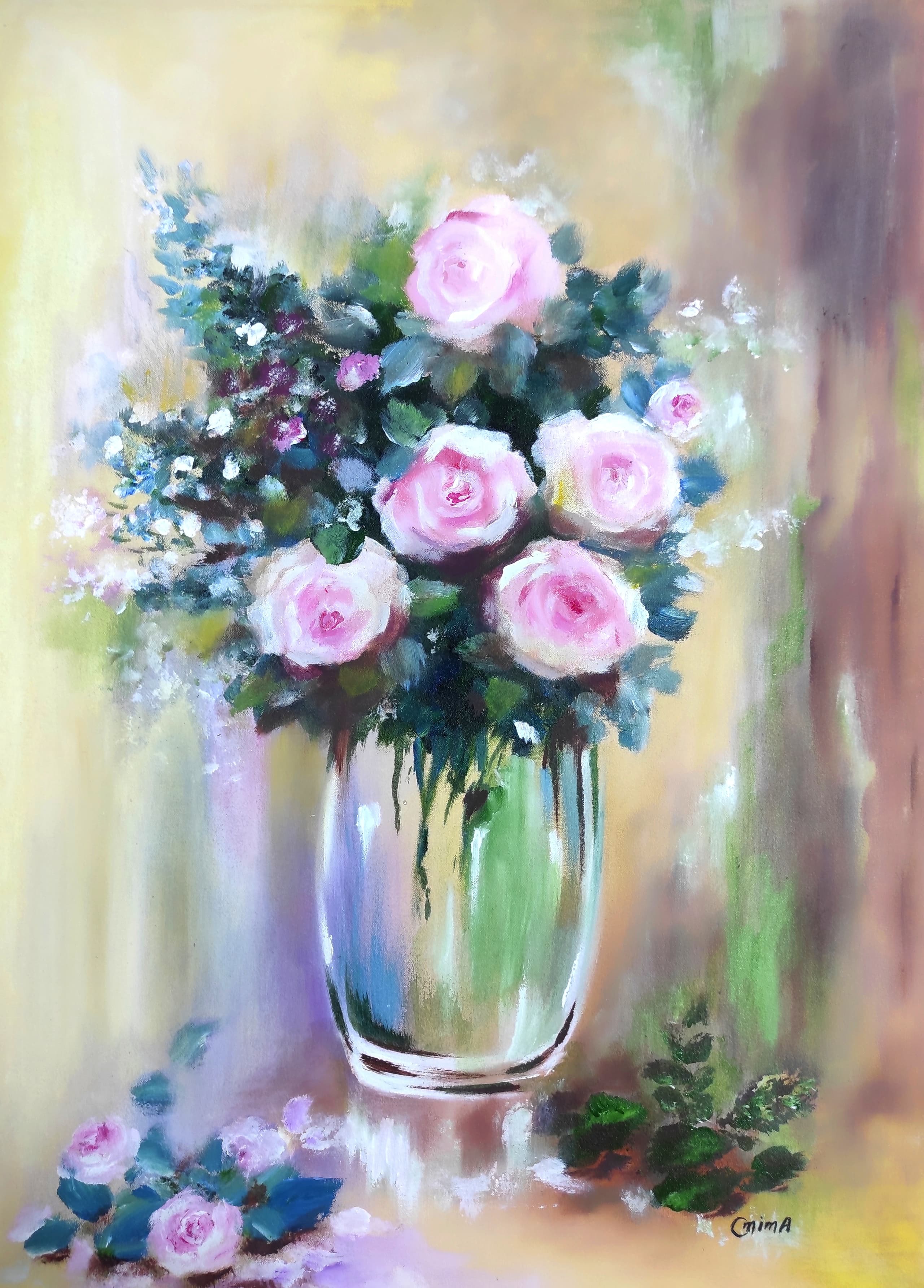 Baby’s Breath, acrylic on canvas, by Omima Aboelnasr