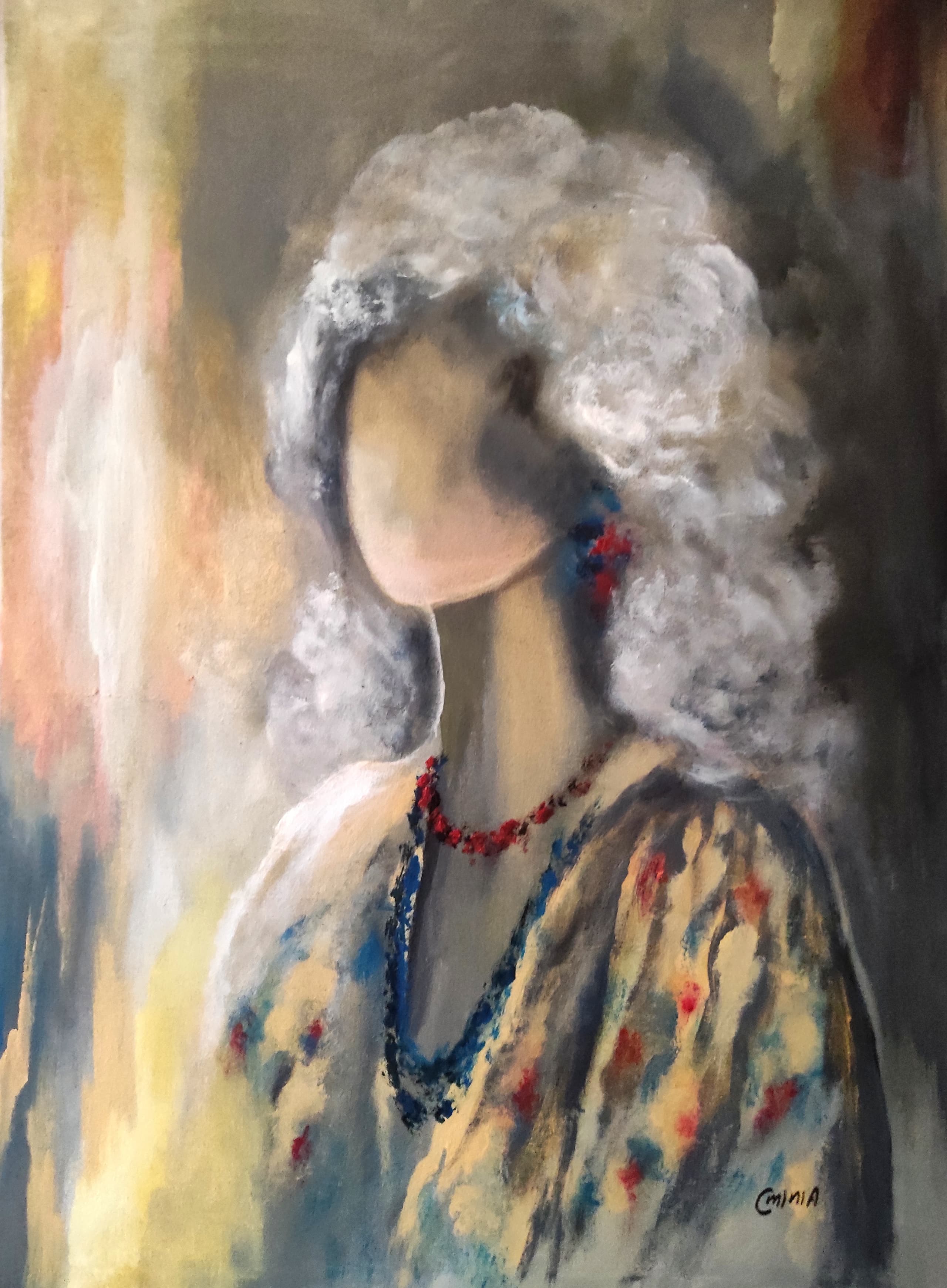 Coral Beads, acrylic on canvas, by Omima Aboelnasr