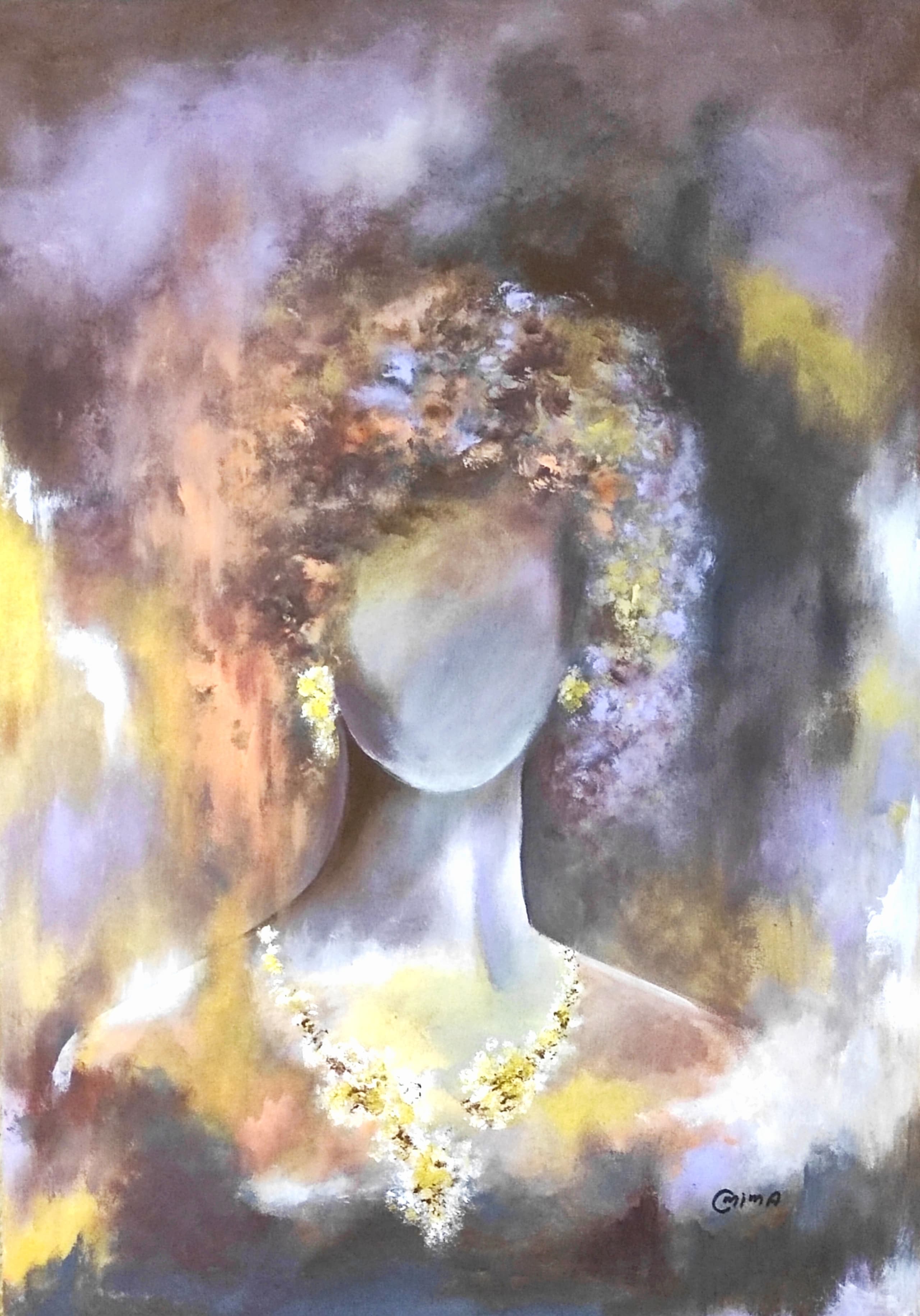 Jasmine, acrylic on canvas, by Omima Aboelnasr