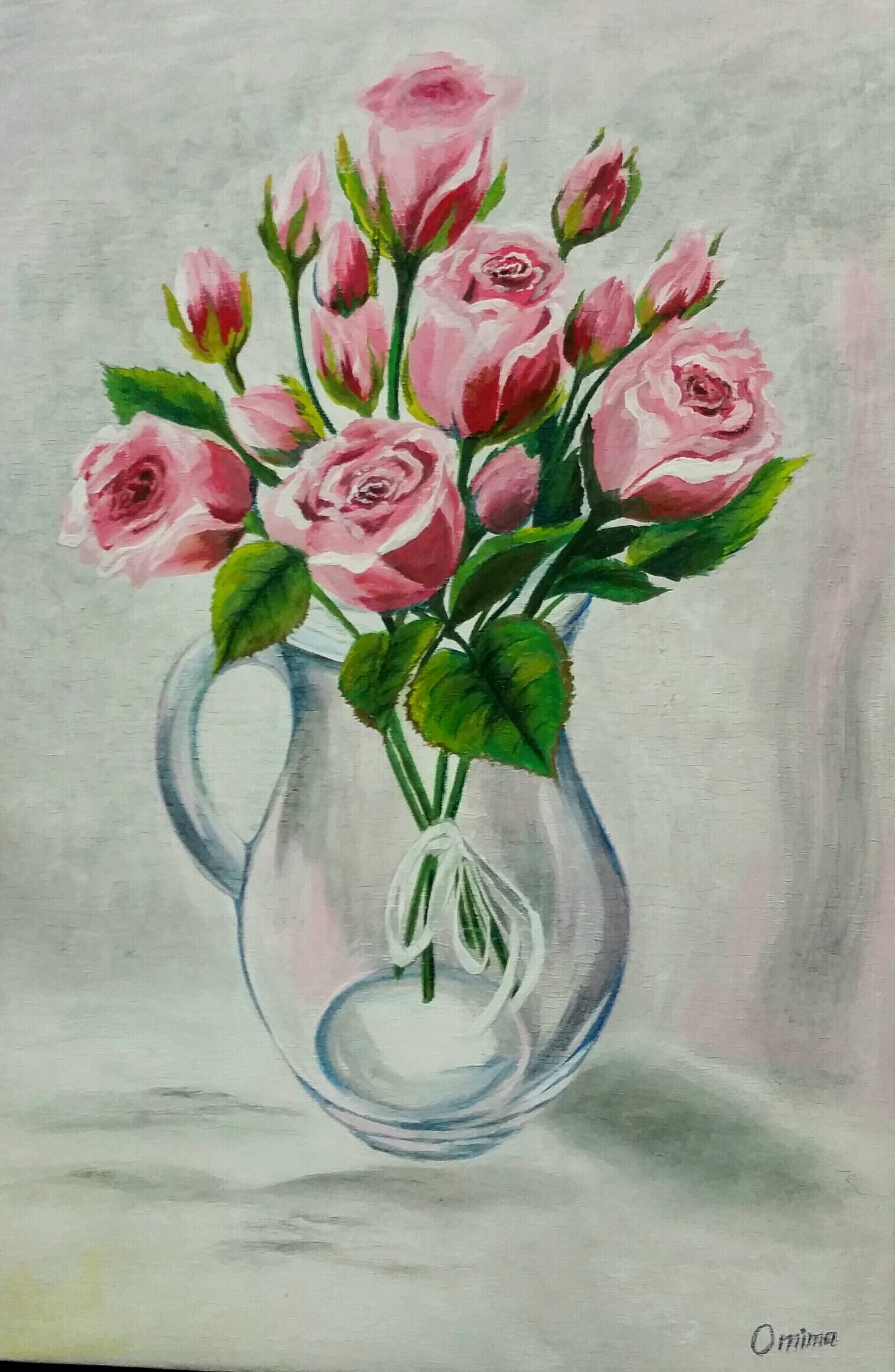The White Ribbon, acrylic on canvas, by Omima Aboelnasr