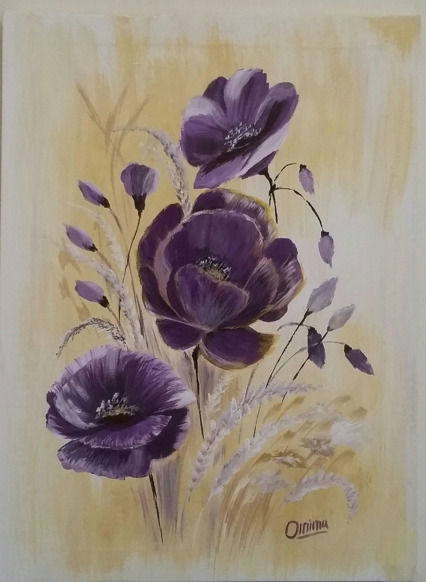 Tall Grasses, acrylic on canvas, by Omima Aboelnasr