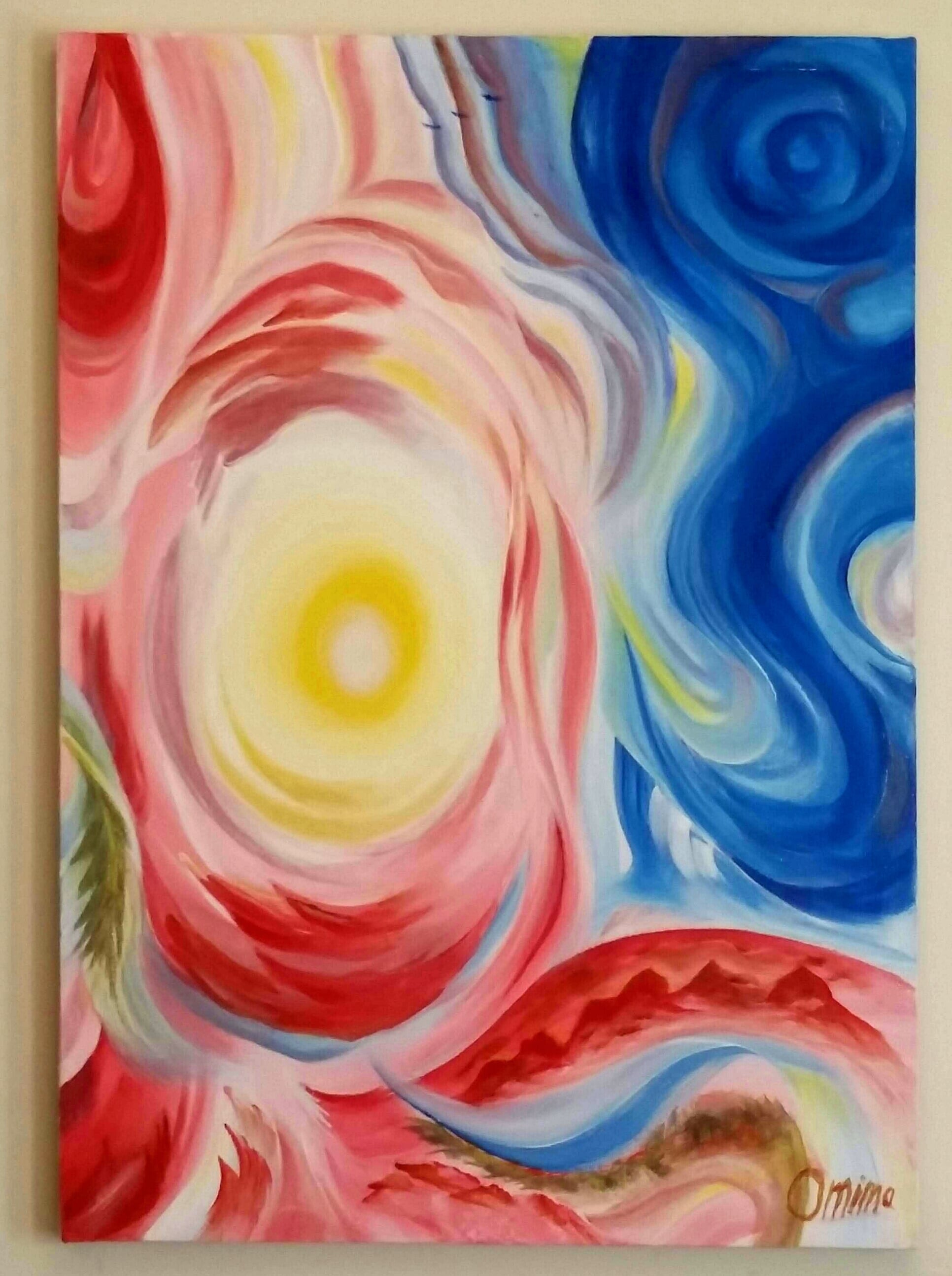 Inner Sun, acrylic on canvas, by Omima Aboelnasr