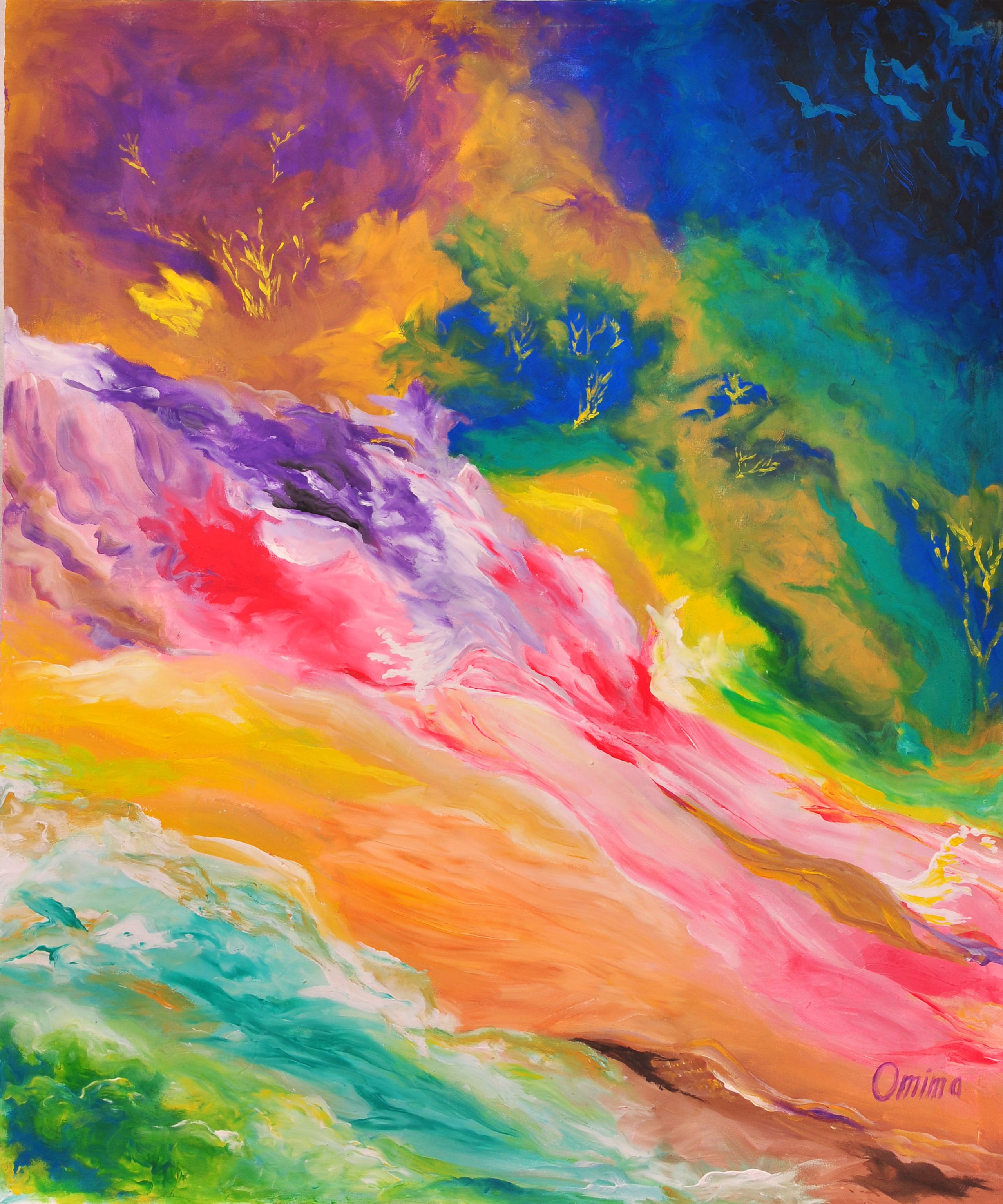 Nature Abstract, acrylic on canvas, by Omima Aboelnasr
