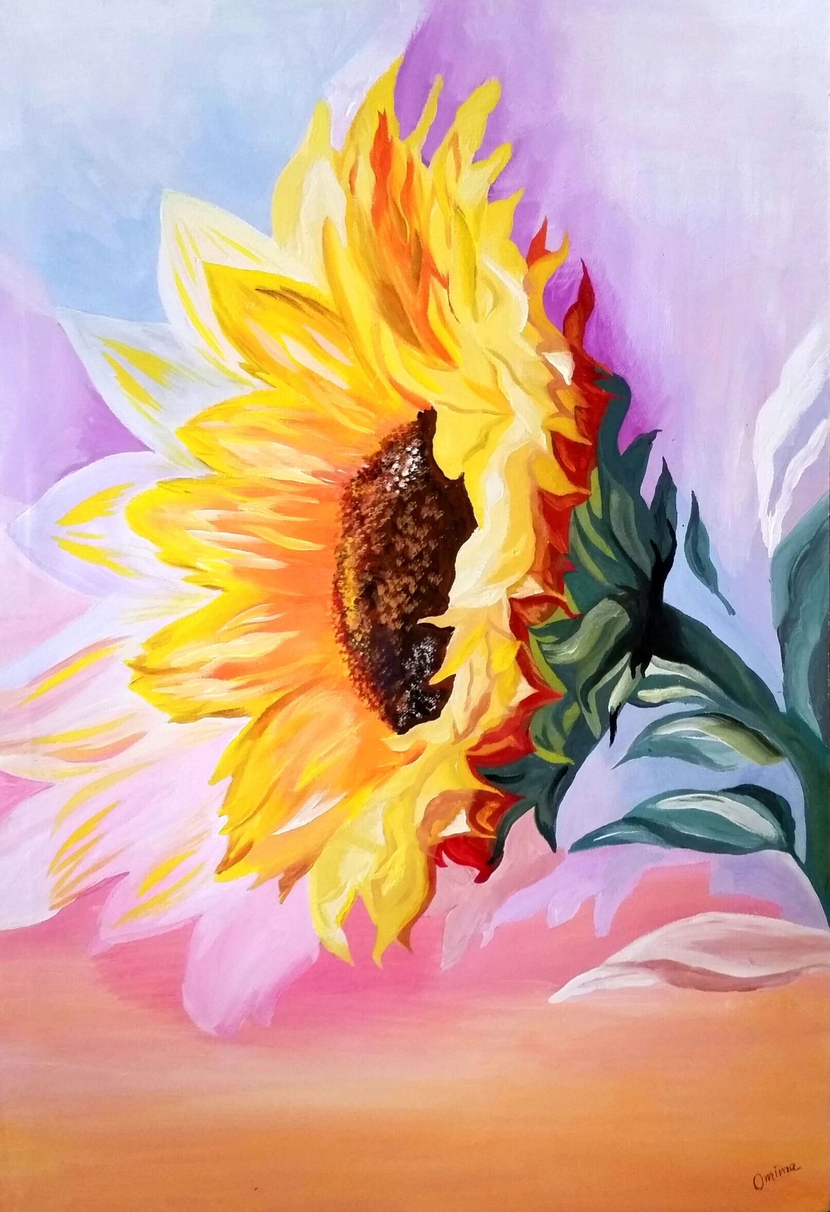 Facing the Light, acrylic on canvas, by Omima Aboelnasr