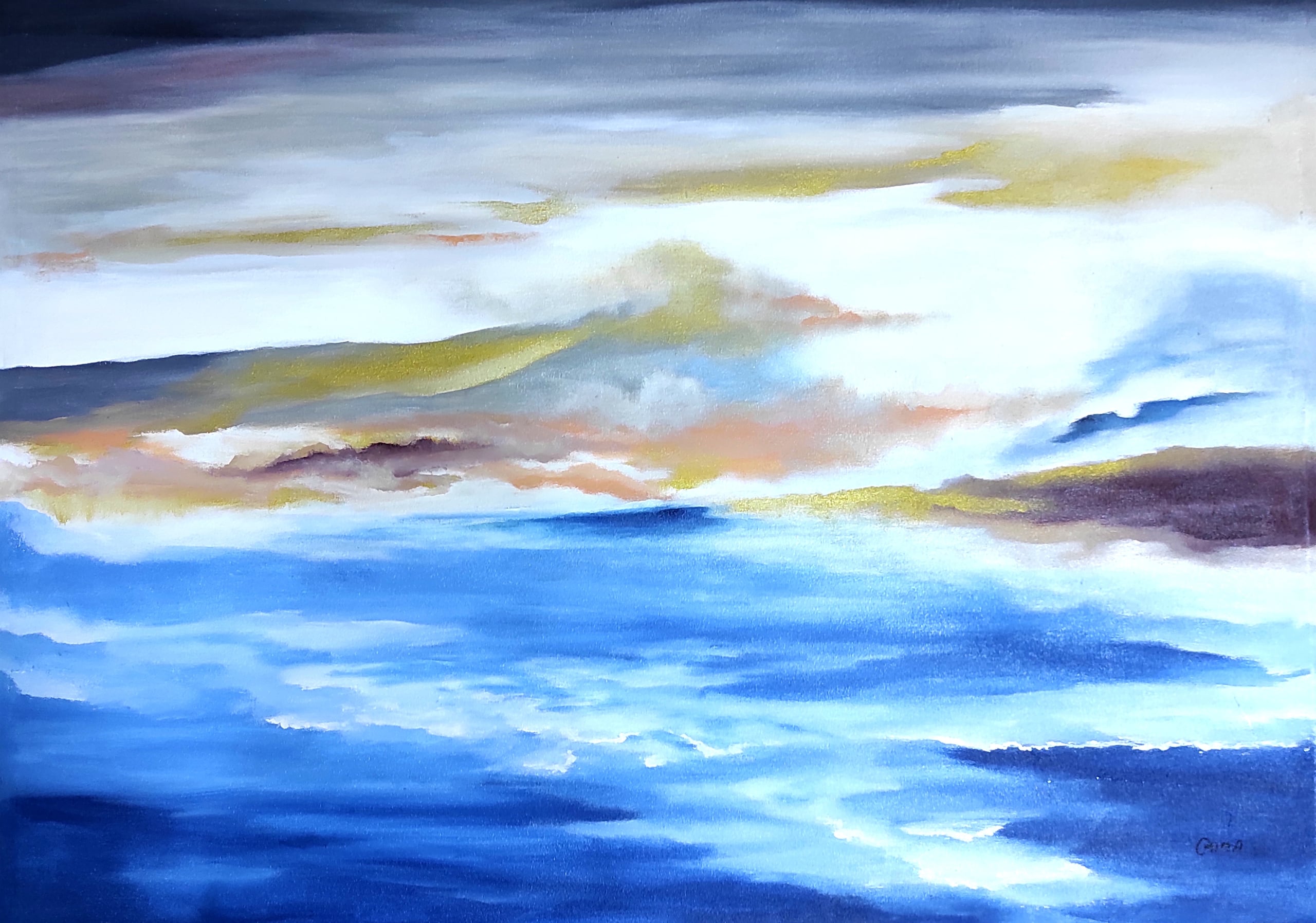 Open Water, acrylic on canvas, by Omima Aboelnasr